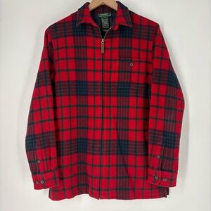 Lauren Ralph Lauren Women's Full Zip Plaid Lambswool Shirt Jacket